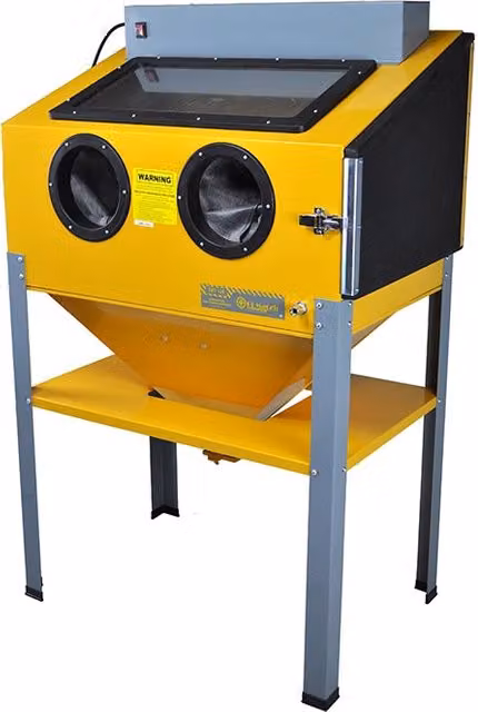 Sabbiatrice o pallinatrice professionale con plafoniera DI MARZIO ENERGY SBT 240/300 SASP in acciaio giallo