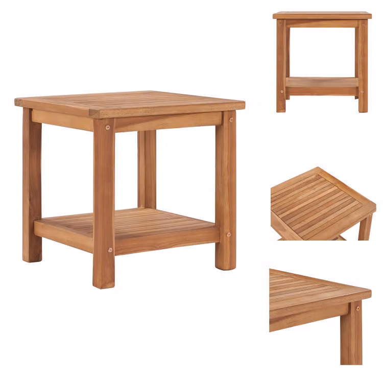 vidaXL Tavolino 45 x 45 x 45 cm in legno massiccio di teak - Tavolini da caffè
