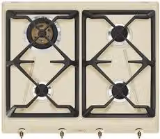 Piano cottura a gas da incasso Smeg Colonial SRV864POGH 4 zone, colore beige, L: 60 cm