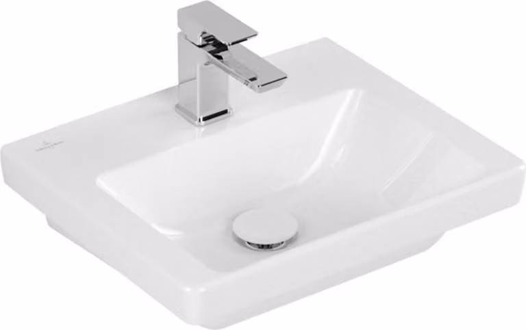 Villeroy & Boch Subway 3.0 lave-mains, 1 trou pour robinet, sans trop-plein, 450x370mm, 437046R1, 437046R1