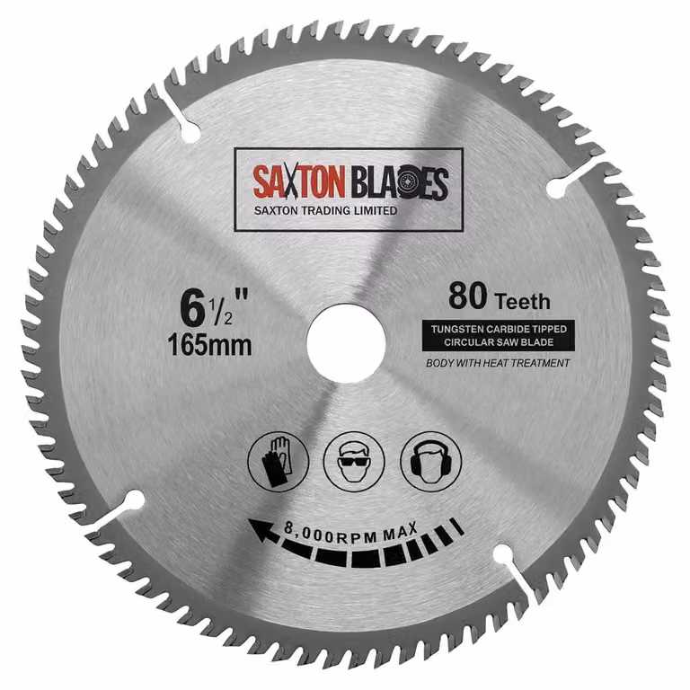 Disco circolare per seghetto alternativo, diametro 165 mm, spessore 20 mm (anello da 16 mm), 80 denti