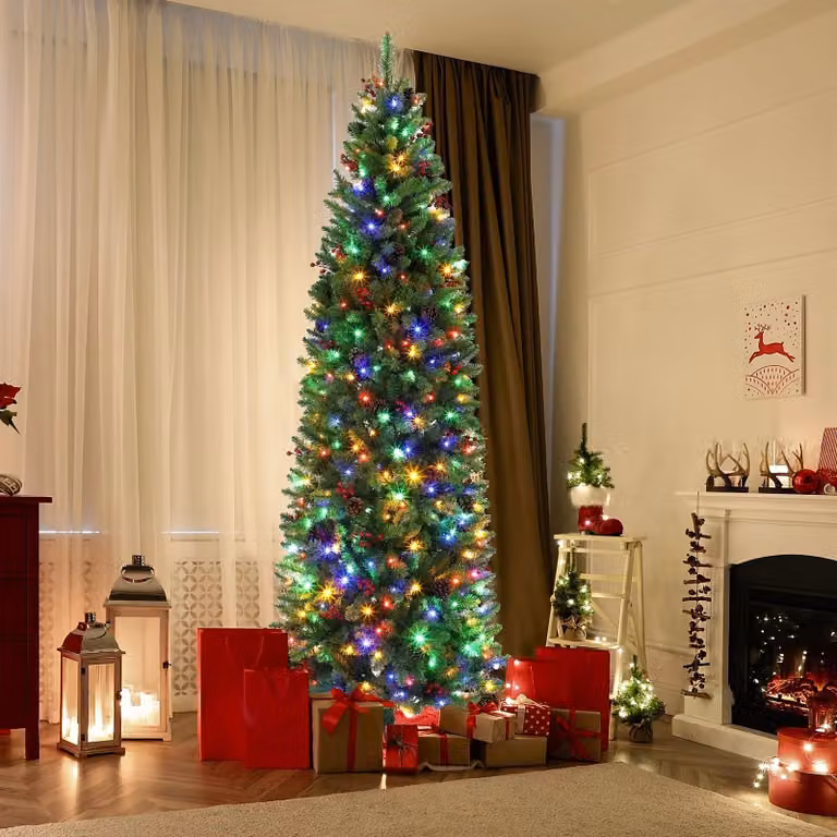albero di Natale artificiale - albero di Natale finto - albero artificiale - decorazioni natalizie - addobbi natalizi - altezza 230 cm