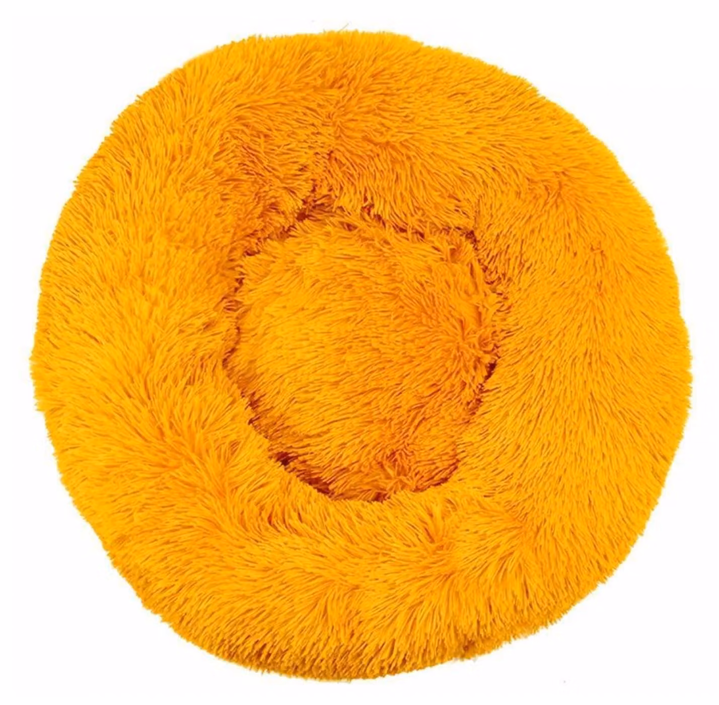 Cuccia per cani, cuccia per gatti, morbida, rotonda, 70 cm, color oro, in peluche, forma a ciambella, cuscino