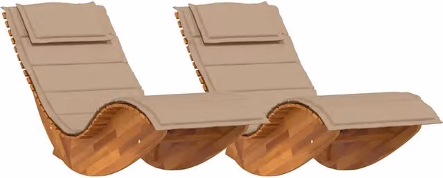 2 pz Lettino Prendisole | Sdraio da giardino | Lettino da sole Marrone Legno di Acacia Massello