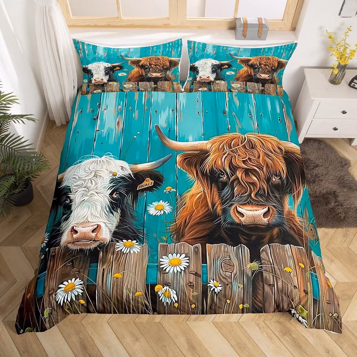 Set di lenzuola per copripiumino - Mucca delle Highlands - Singola