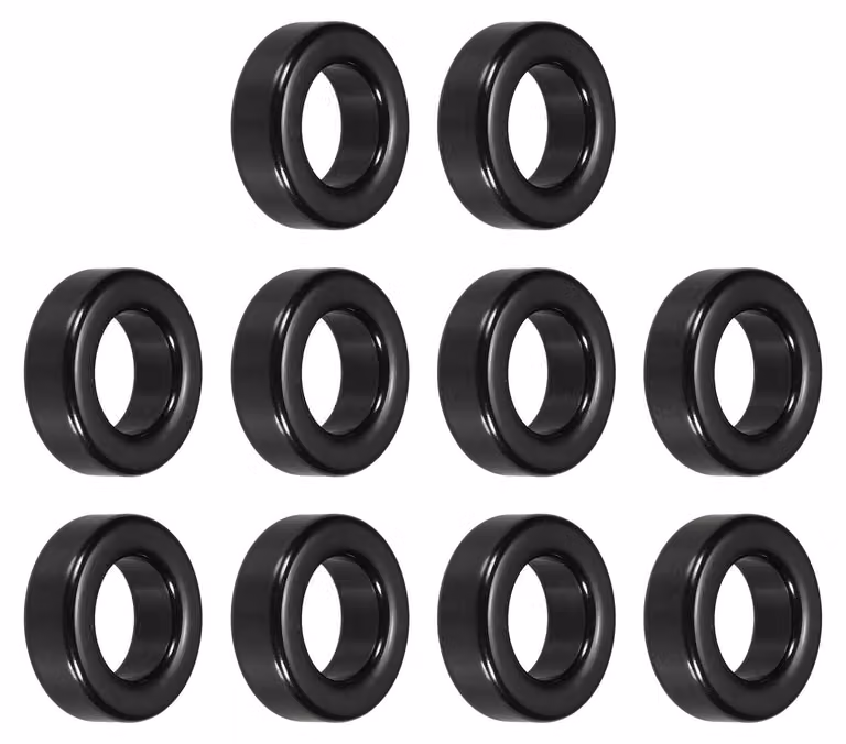 10 nuclei ferromagnetici a forma di anello, dimensioni 33 x 19,5 x 11 mm, colore nero