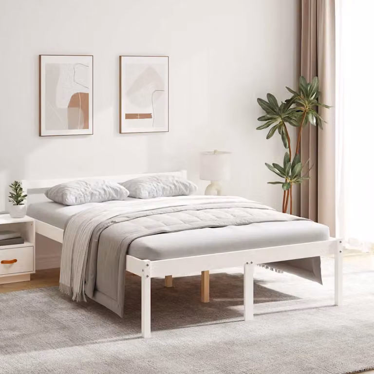Letto per anziani vidaXL in legno di pino bianco L 120 x P 200 cm