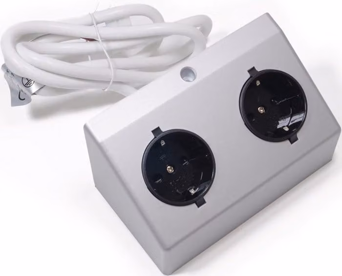 Presa di corrente doppia L&S da superficie 230 V color argento - 2000466
