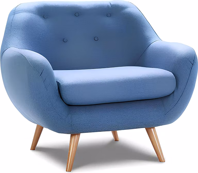 Sessel Club Lounge Design Stuhl Polster Sofa 1 Sitzer Relax Fernseh Blauer