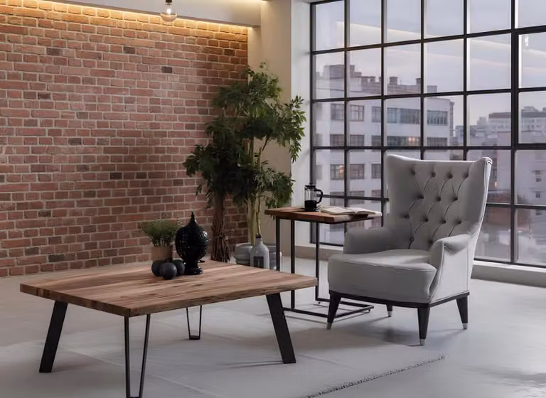 Tavolino da caffè, tavolino ausiliario, soggiorno, stile moderno, colore marrone, nuovo, legno
