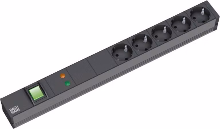 Bachmann - Prolunga (montabile a rack) - 6 connettori di uscita - 1U - 48,3 cm (19") (333.537)