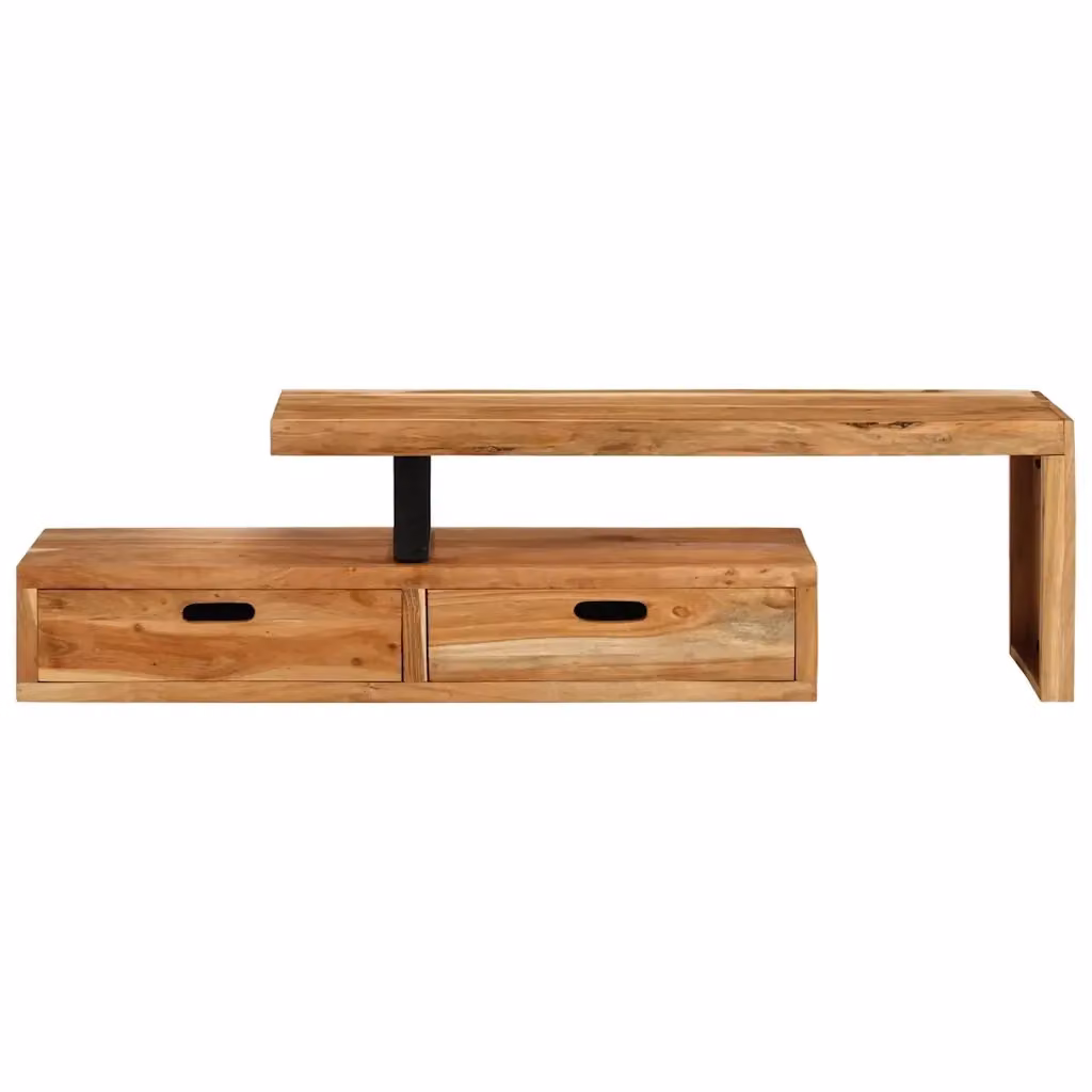 Mobile porta TV in legno massello di acacia color marrone antico L: 118-200 cm, P: 30 cm, H: 40 cm – 2