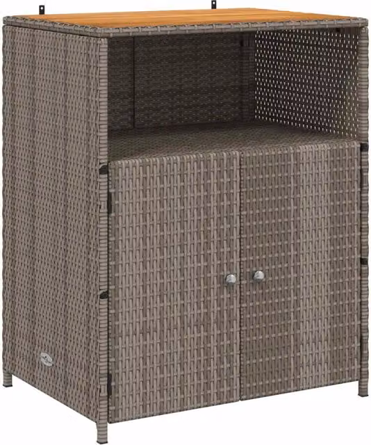 Armadietto Grigio 70 x 50 x 87 cm Poliestere e Rattan Roly CFW6959876