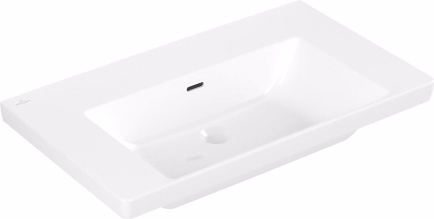 V&B mobile lavabo Subway 3.0 80x47cm, angolare, con troppopieno, bianco C-plus