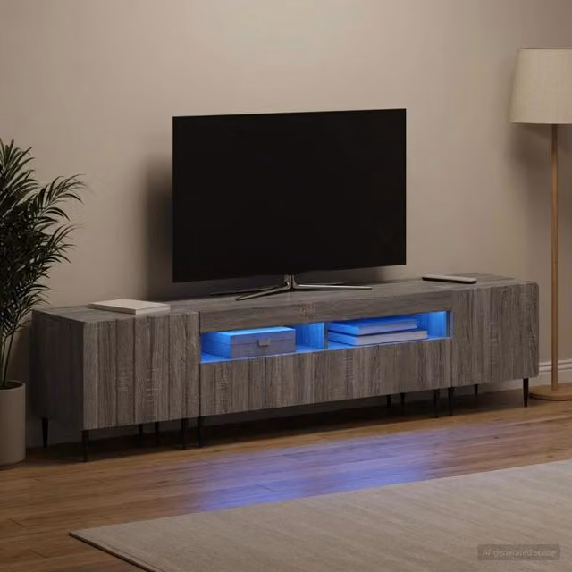 Mobile TV LED a 3 pezzi ZWOLLE Sonoma grigio 3416523