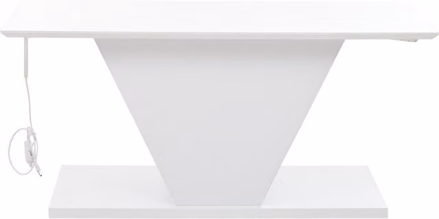 Tavolino da salotto moderno bianco con piano laccato lucido e design rettangolare L: 100 cm, P: 50 cm, H: 46 cm – 1
