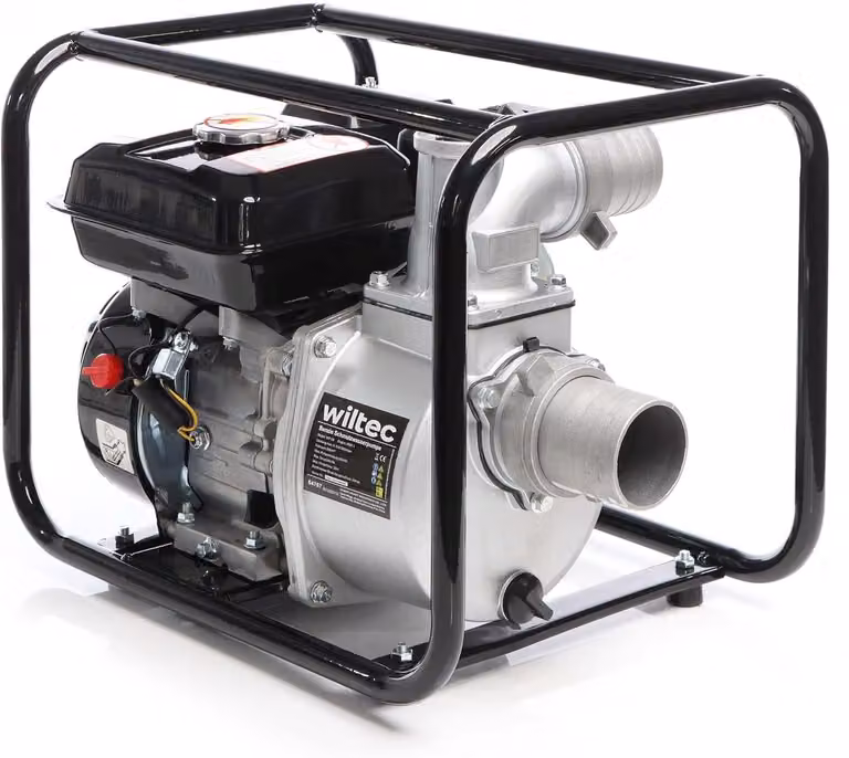 pompa per acque sporche a benzina, 4 kW, 48.000 litri/ora, con motore a 4 tempi; pompa di scarico con altezza di sollevamento di 28 metri; pompa per acqua, pompa da giardino con attacco da 80 mm (3")