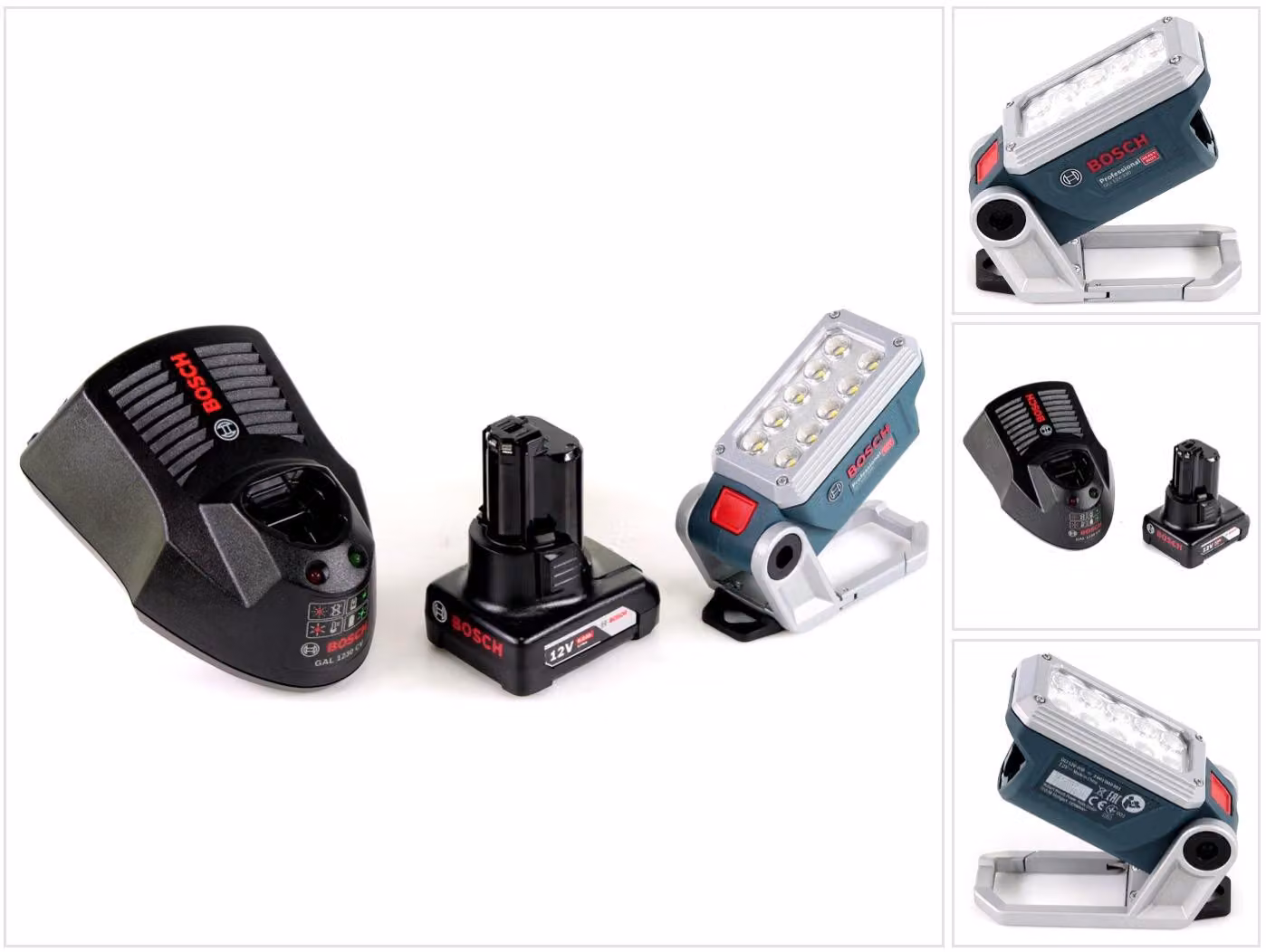 Lampada a batteria Bosch GLI 12V-330 DeciLED + 1x batteria 6,0 Ah + caricabatterie