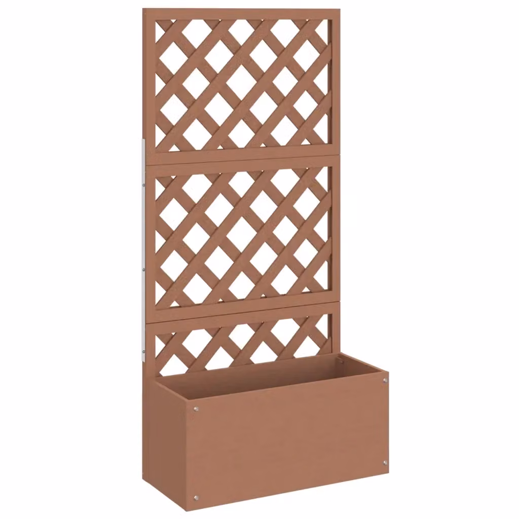 Fioriera a Traliccio Videx in WPC Marrone per Giardino Ornamentale L: 65 cm, P: 33 cm, H: 135 cm – 2
