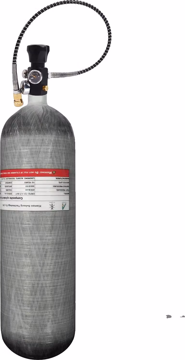 Cilindro in fibra di carbonio TUXING, volume 4,7L, pressione di esercizio 300BAR, con valvola