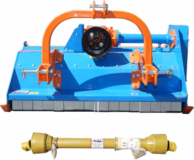 Trincia a mazze per trattore Breckner Germany GMR180 blu con larghezza di lavoro 180 cm e cardano incluso per 40-65 CV a 540 giri/min