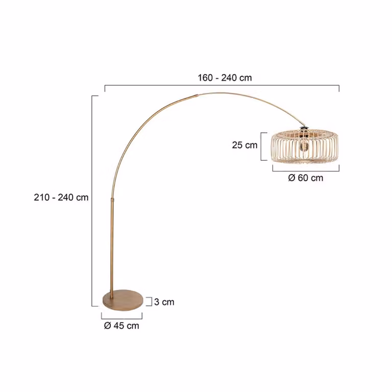 Steinhauer Lampada ad arco Sparkled Light, dimmerabile, Bronzo / Ottone antico, Soggiorno / Sala da pranzo, Metallo, Moderno, Lampada da terra