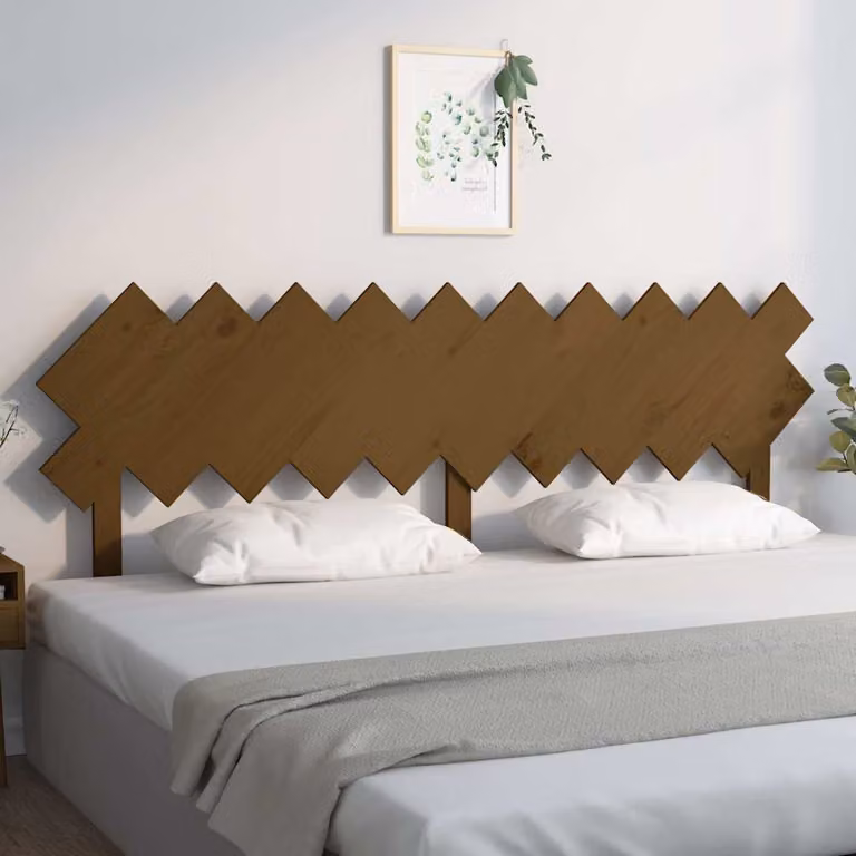 Testiera per Letto vidaXL in Legno Massello di Pino, Colore Ambra, L: 196 cm, P: 3 cm, H: 80,5 cm