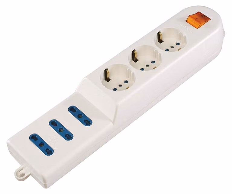 Poly Pool PP0403X, presa multipla a 6 vie, 10/16 A - P30, interruttore
