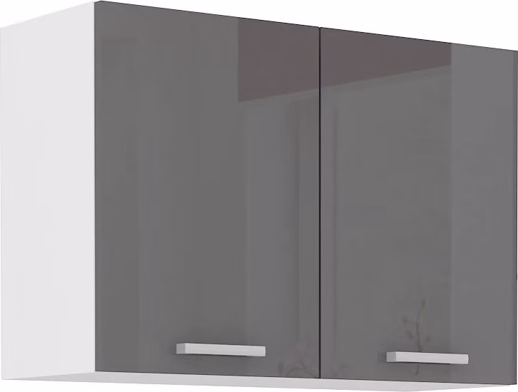 Armadietto superiore da cucina SAEED - larghezza 80 cm, grigio / bianco