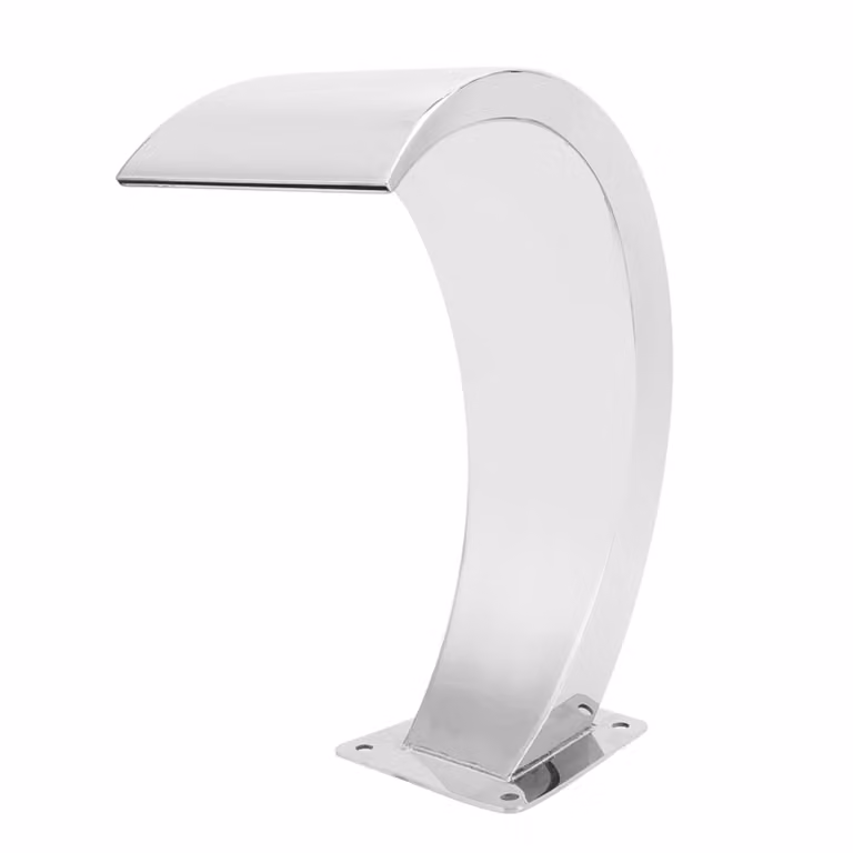 Rubinetto a cascata per piscina, acciaio inox 304, design curvo, filettatura femmina G1, rubinetto per fontana per piscina