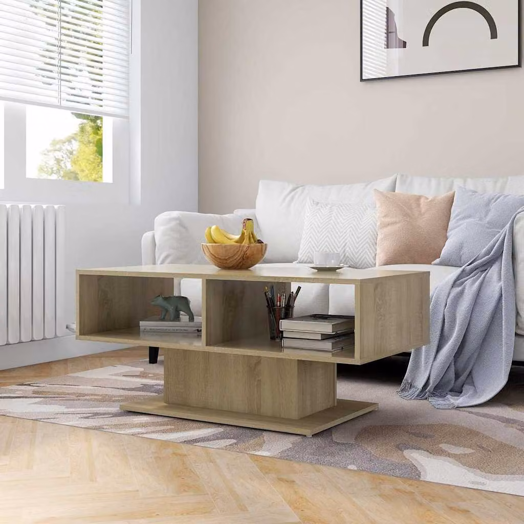 Tavolino da salotto moderno vidaXL in legno color rovere, L 103,5 x P 50 x H 44,5 cm