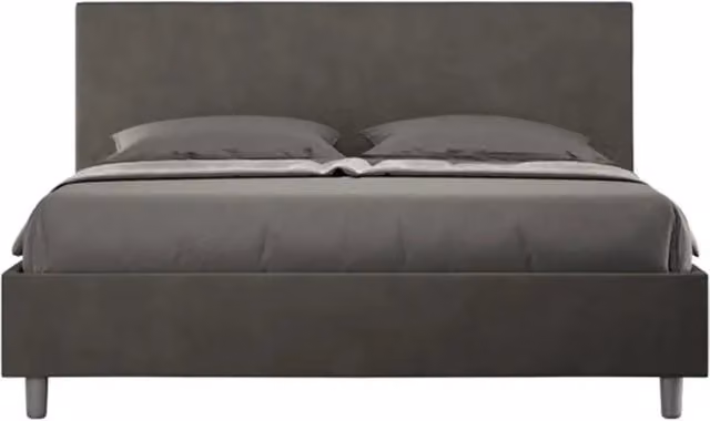 Letto matrimoniale contenitore imbottito 160x200 microfibra grigio Adele