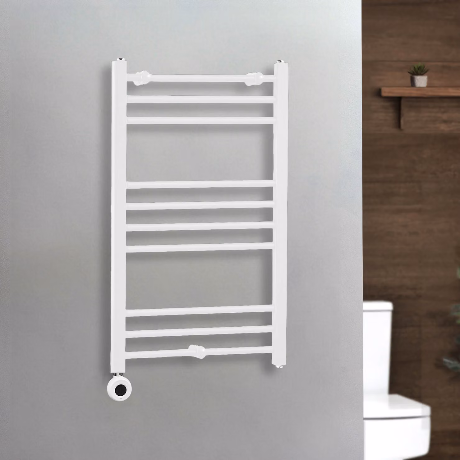 Scaldasalviette Elettrico Termostatico ECOSO by Hudson Reed, Bianco, L: 50 cm, H: 80 cm