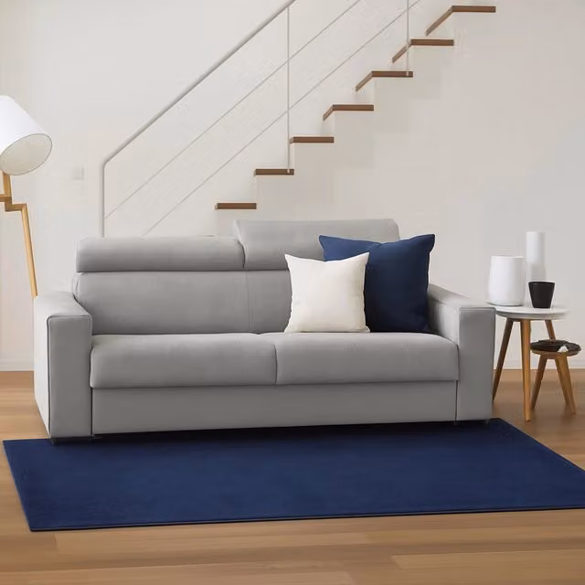 Divano Letto Action di Talamo Italia, 3 Posti Sfoderabile con Poggiatesta Regolabile, Grigio, L: 220 cm, P: 95 cm, H: 85 cm – 1