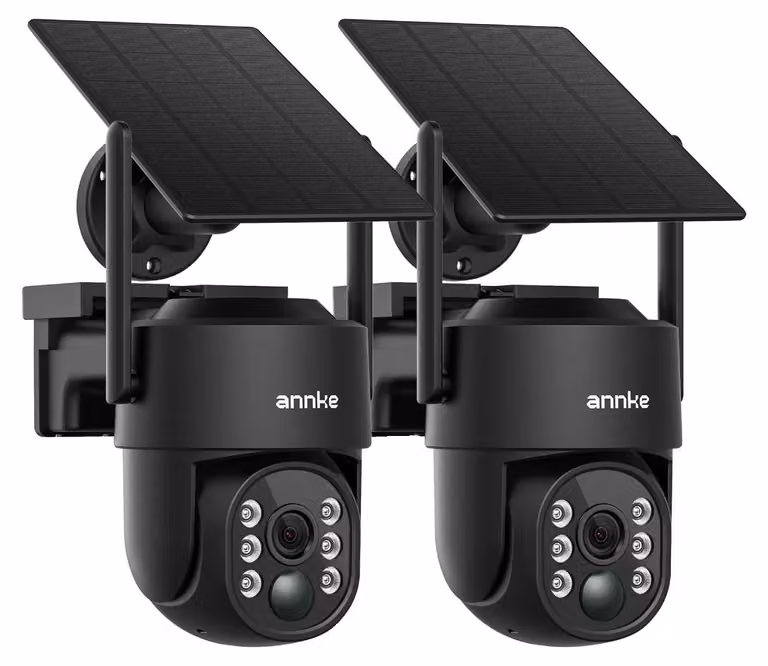 Telecamera di sicurezza, risoluzione 4MP, alimentata a energia solare, confezione da 2 pezzi, senza alimentatore
