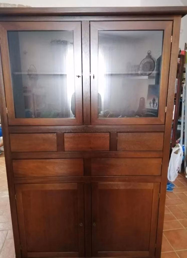 Mobile dispensa in legno stile arte povera Mobili 2G marrone L: 120 cm, P: 41 cm, H: 187 cm – 2