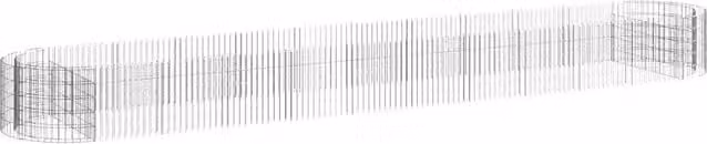 Gabbione con Fioriere DESIGN IN in Acciaio Zincato Argento, Letto Rialzato L: 600 cm, P: 100 cm, H: 50 cm