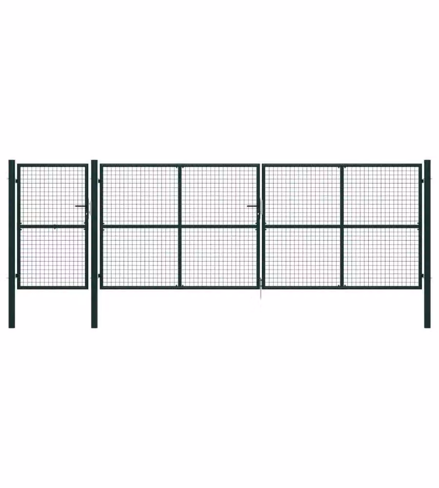 Cancello per Giardino in Acciaio 500x150 cm Verde