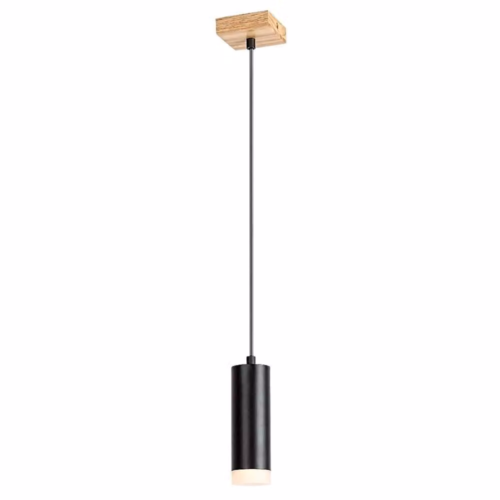 Rabalux 72121 Faretto da soffitto 1 luce Toras, GU10, legno, marrone-nero, rotondo, stile scandinavo, ø60 mm