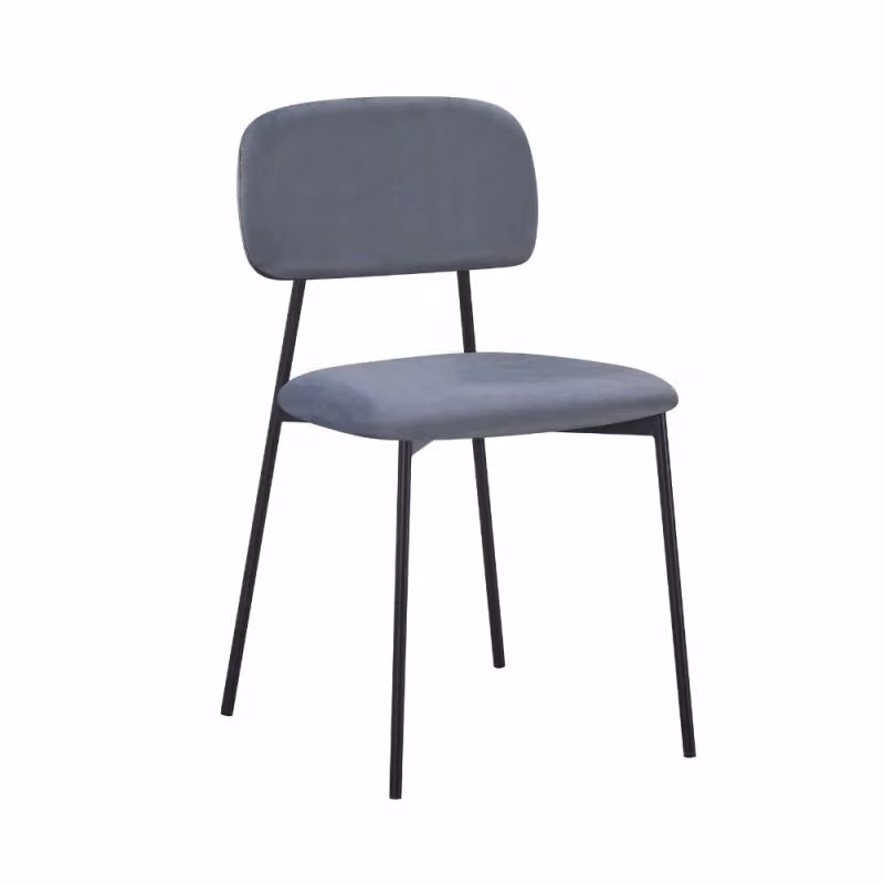 Set di 4 sedie Shen in velluto grigio con struttura in metallo nero per cucina e soggiorno – 2