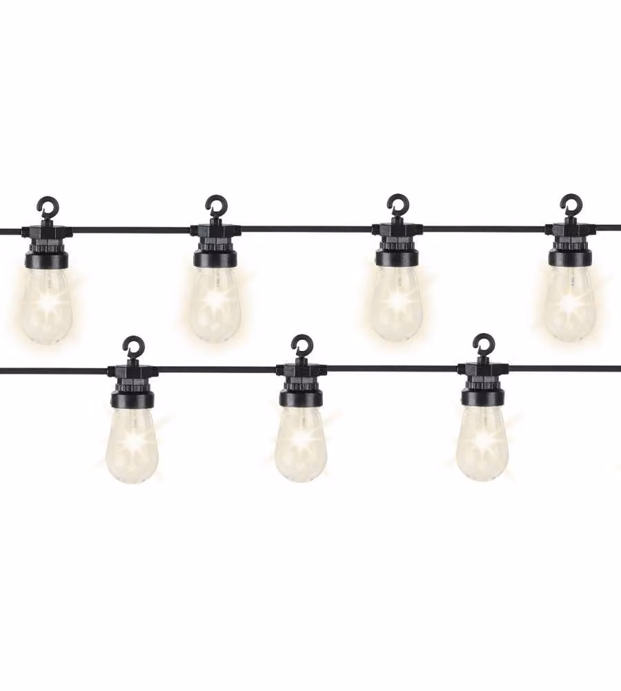 Lumineo Kit Catena di Luci LED a Goccia, 20 Luci Bianco Caldo, Lunghezza: 9,5 m, Grado di Protezione IP44