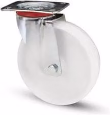 Ruota industriale girevole con piastra Avo Valsecchi Cromo e Bianco 100x30mm
