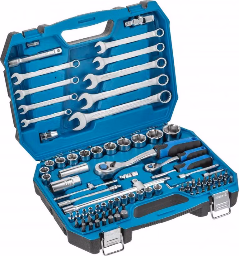 set di attrezzi da 85 pezzi Valigetta per attrezzi HT1R425 Cassetta per attrezzi cricchetto cacciavite bit