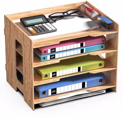Organizer da scrivania con ripiani flessibili, portadocumenti, 1 pezzo, accessorio da ufficio