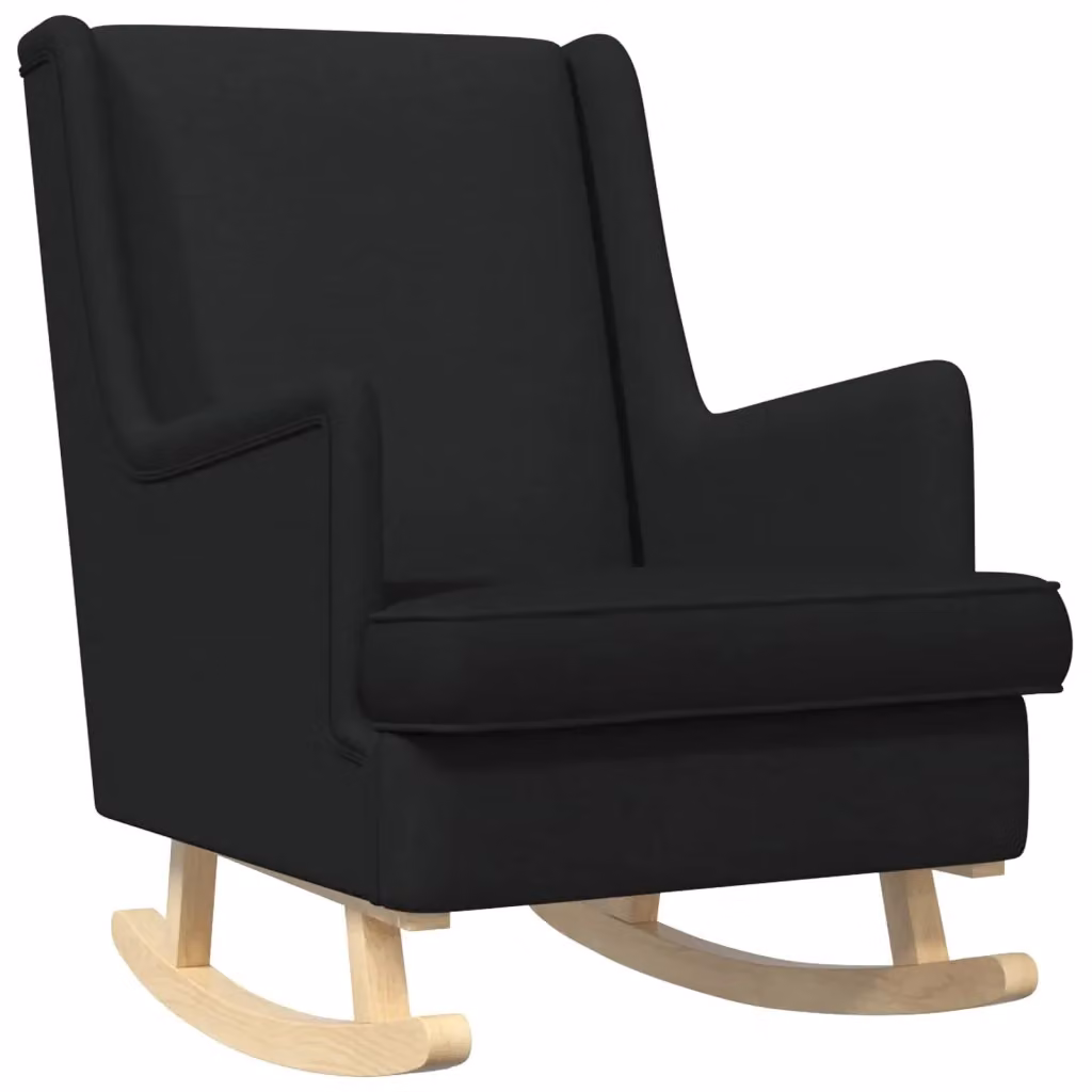 Sedia a dondolo moderna con braccioli in tessuto nero L: 62 cm, P: 80 cm, H: 85 cm CFW5359519 – 2
