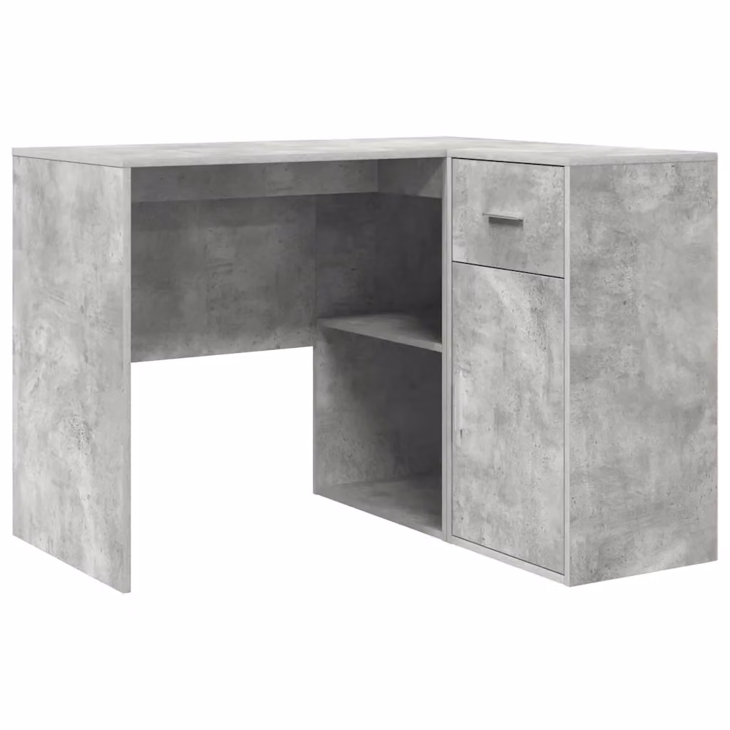 Scrivania ad angolo moderna vidaXL in MDF grigio L: 102 cm, P: 88 cm, H: 75 cm – 2