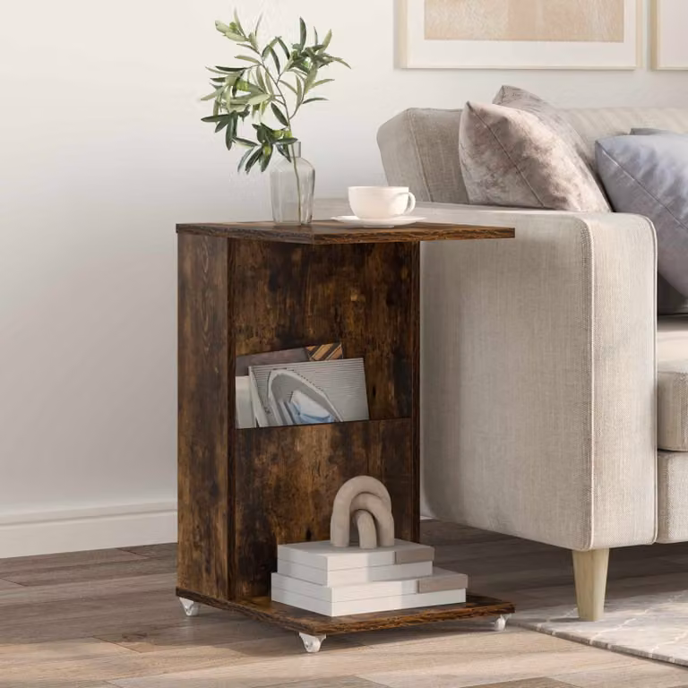 vidaXL Tavolo laterale moderno in legno marrone L/P/H: 40 x 35 x 60 cm