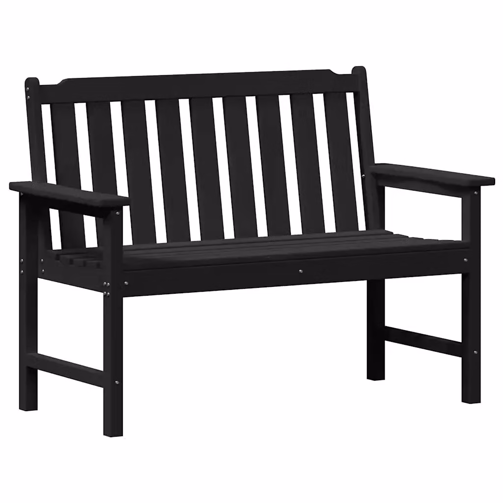Panchina da giardino moderna vidaXL in nero con braccioli L/P/H: 120 x 59 x 88 cm – 2