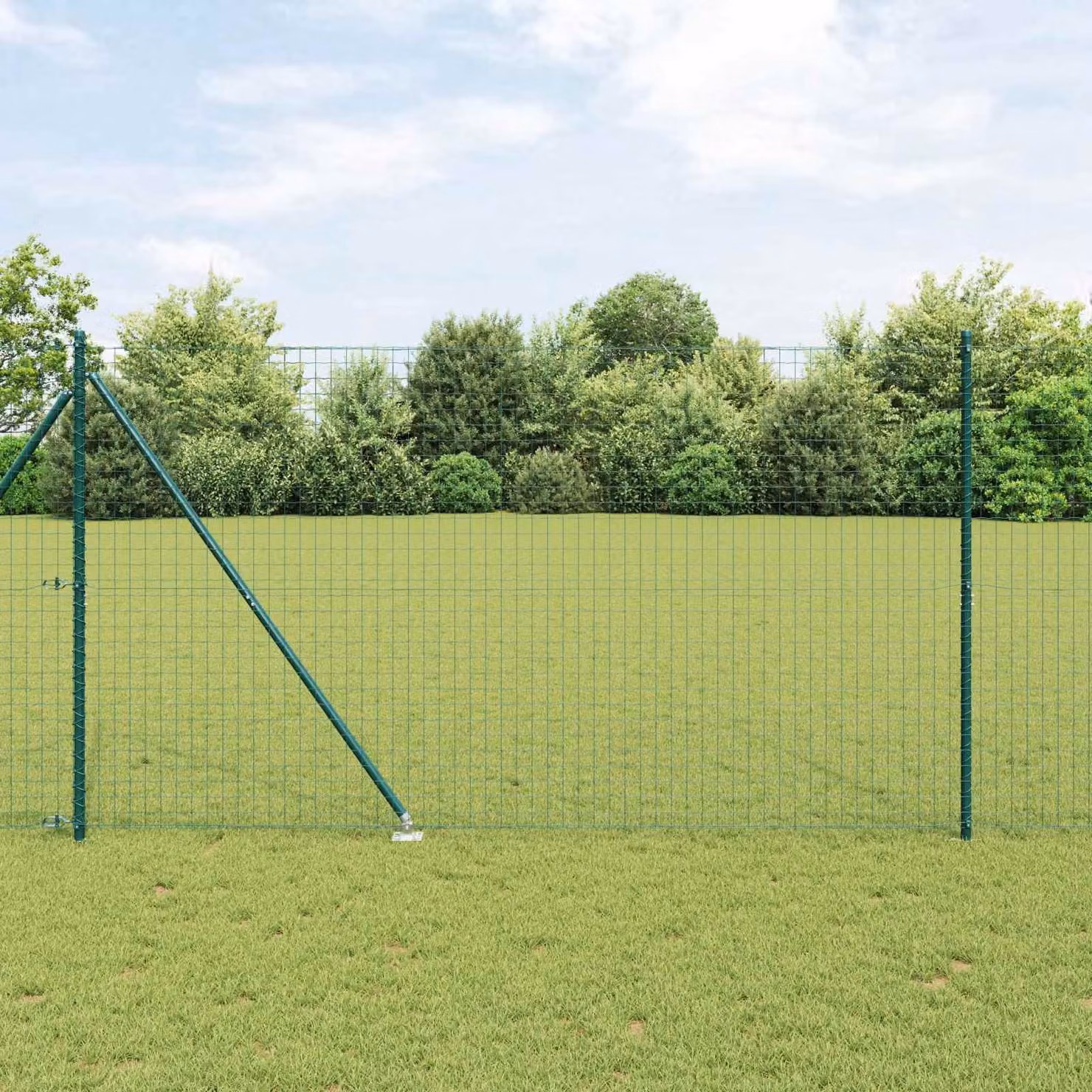 Set di 26 pali per recinzione vidaXL con picchetto a terra in acciaio zincato e plastica, colore verde o grigio, L/P/H: 3,2 x 3,2 x 225 cm