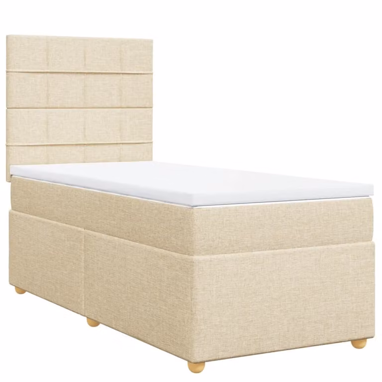 Giroletto a Molle con Materasso Crema 100x200 cm in Tessuto